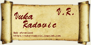 Vuka Radović vizit kartica